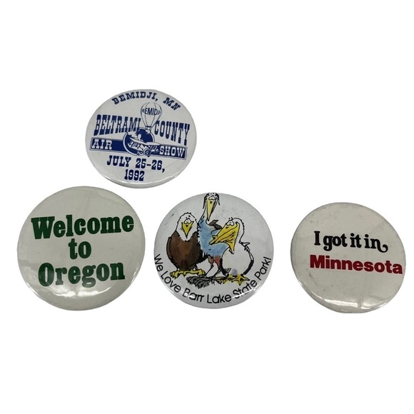 Vintage 90’s Pins Set of 4 Traveling USA States Oregon Minnesota - Picture 1 of 2